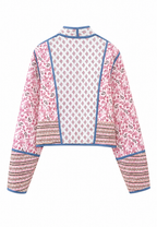 Veste matelassée femme imprimé cachemire paisley bordures - Norelia
