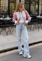 Veste matelassée femme imprimé cachemire paisley bordures - Norelia