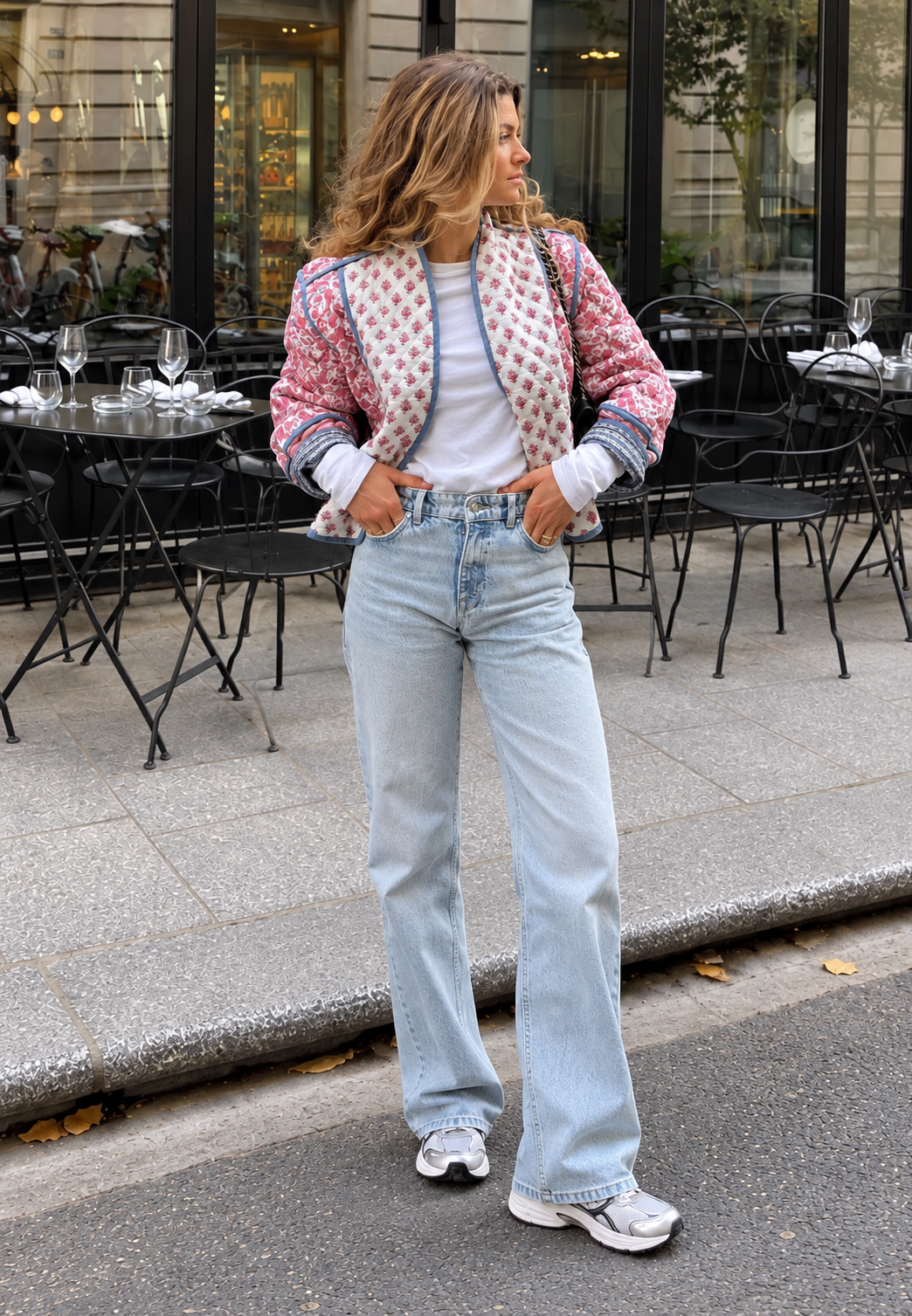 Veste matelassée femme imprimé cachemire paisley bordures - Norelia