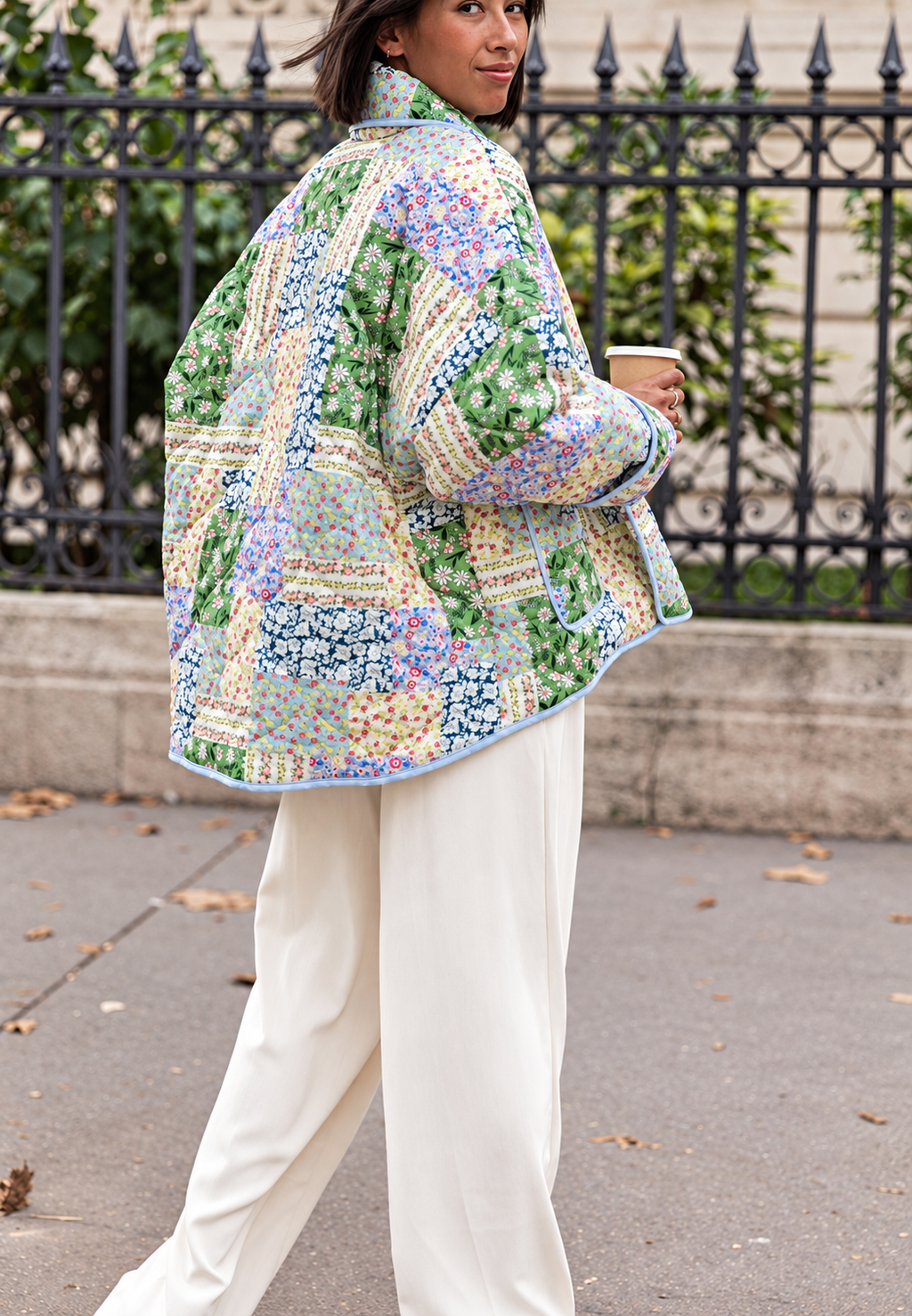 Veste matelassée femme imprimés floraux assortis coordonnés - Marielle