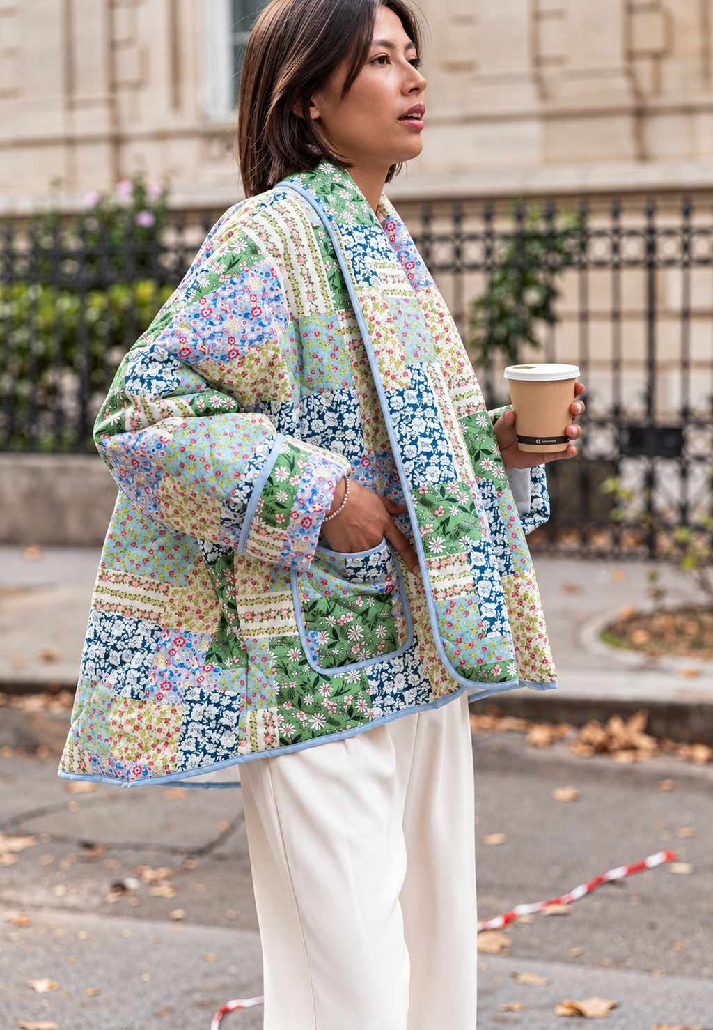 Veste matelassée femme imprimés floraux assortis coordonnés - Marielle
