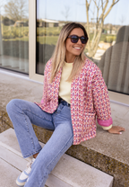 Veste matelassée femme motifs géométriques coupe droite - Eliora
