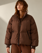 Veste matelassée oversize femme col montant fermeture éclair - Anouk
