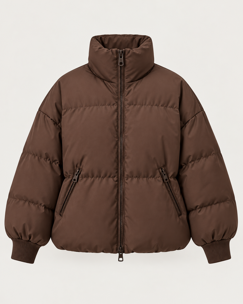 Veste matelassée oversize femme col montant fermeture éclair - Anouk