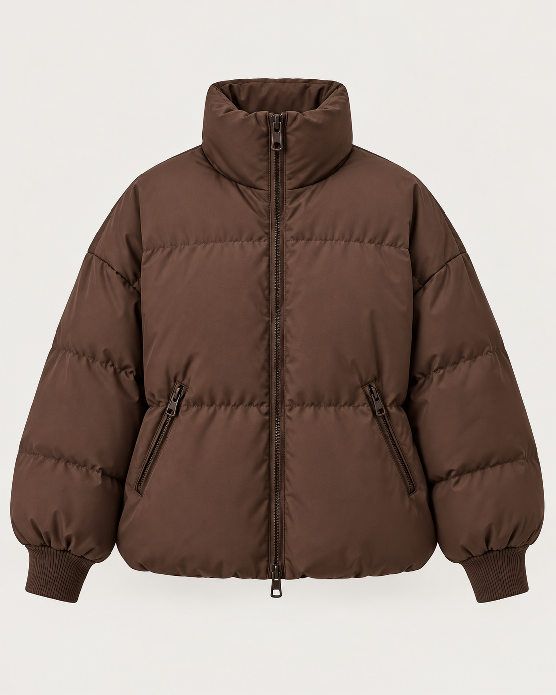 Veste matelassée oversize femme col montant fermeture éclair - Anouk