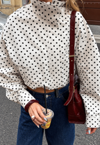 Veste bomber femme à pois motif graphique zippée - Vera