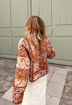Veste courte matelassée femme patchwork floral bordures - Brienne