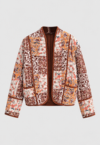Veste courte matelassée femme patchwork floral bordures - Brienne