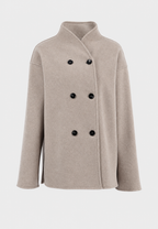 Veste courte femme double boutonnage col rond chic - Esmée