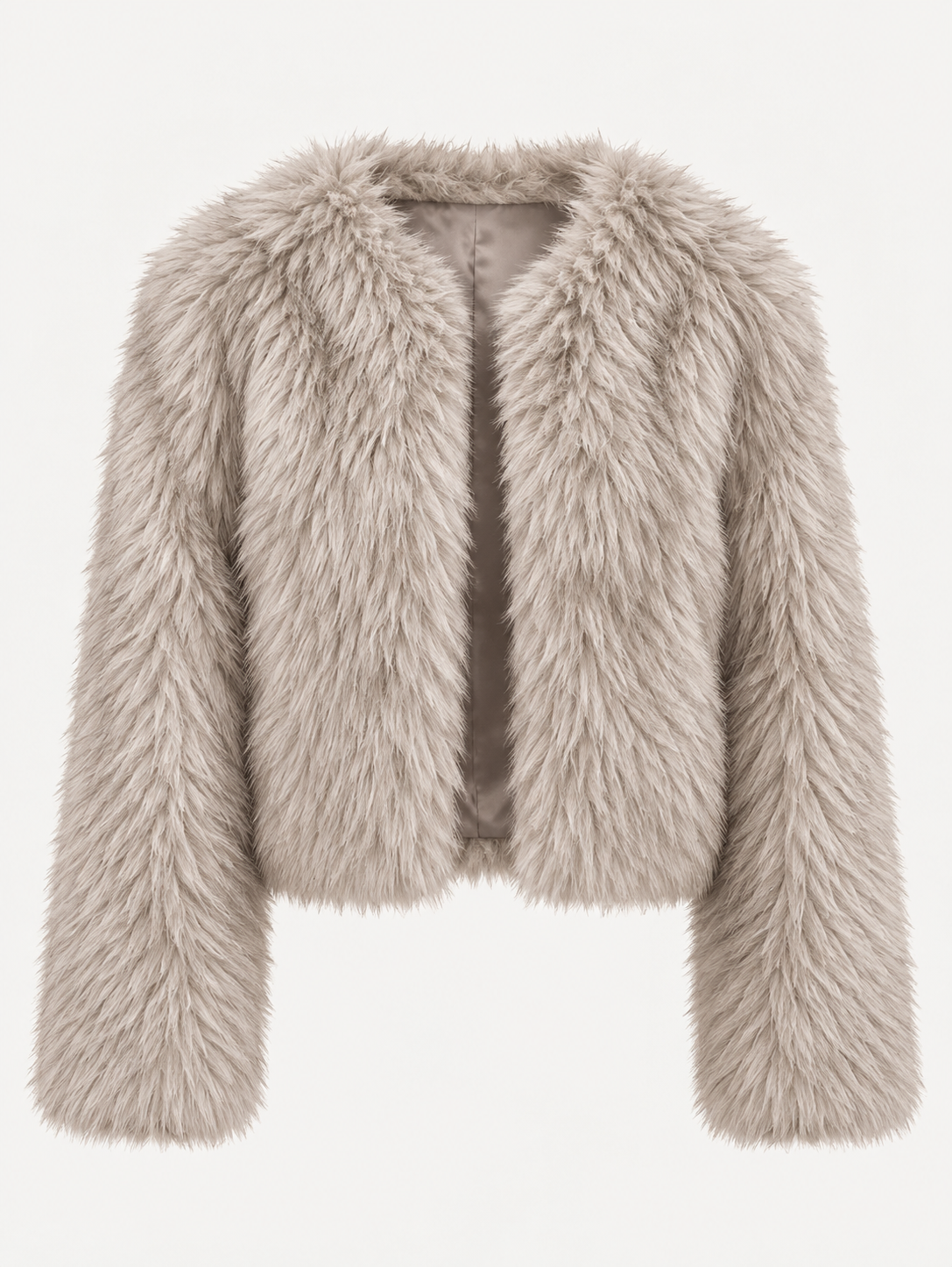 Chaqueta mujer corta efecto pelo manga larga textura suave otoño invierno - Clémence