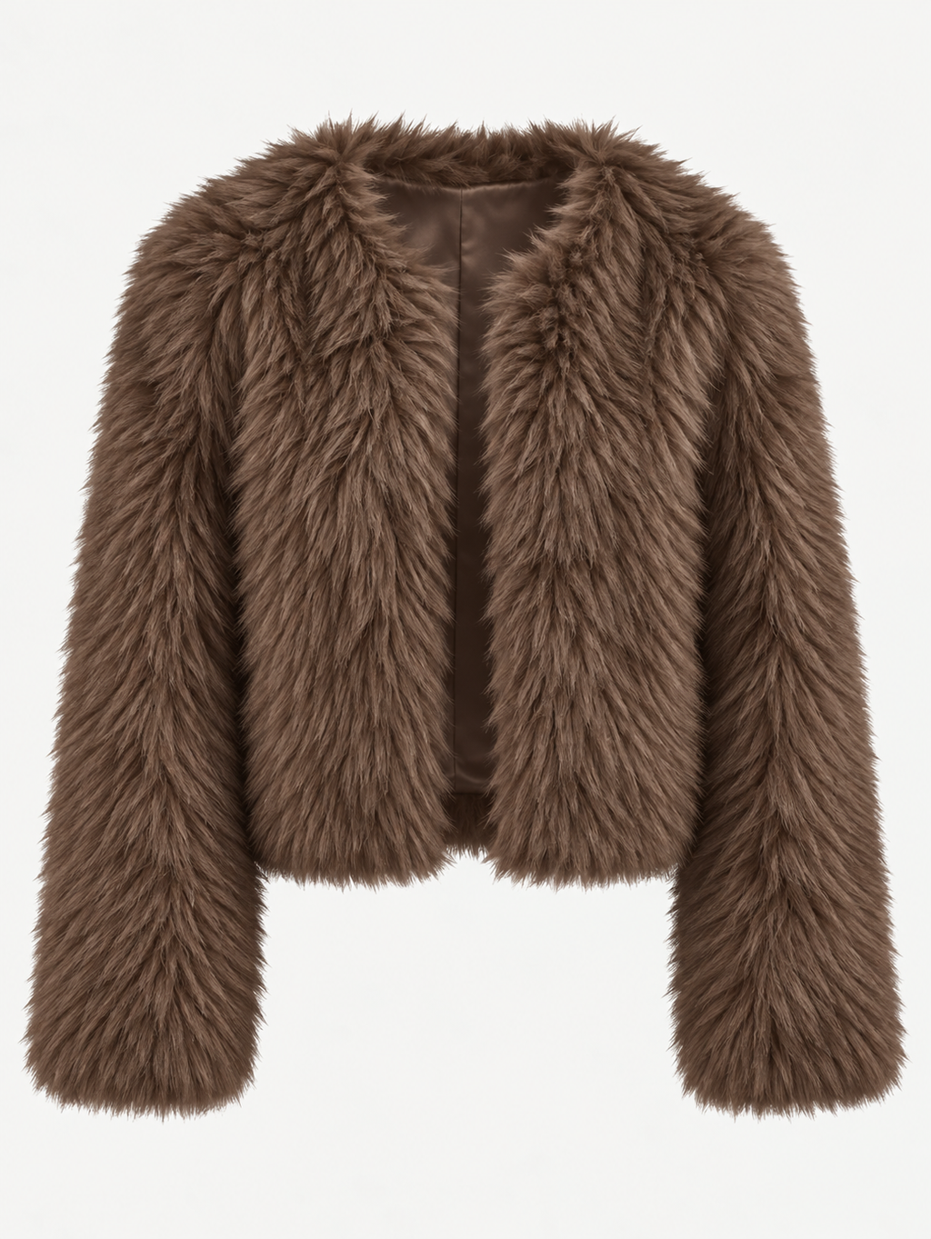 Veste courte femme effet fourrure manches longues douce - Clémence