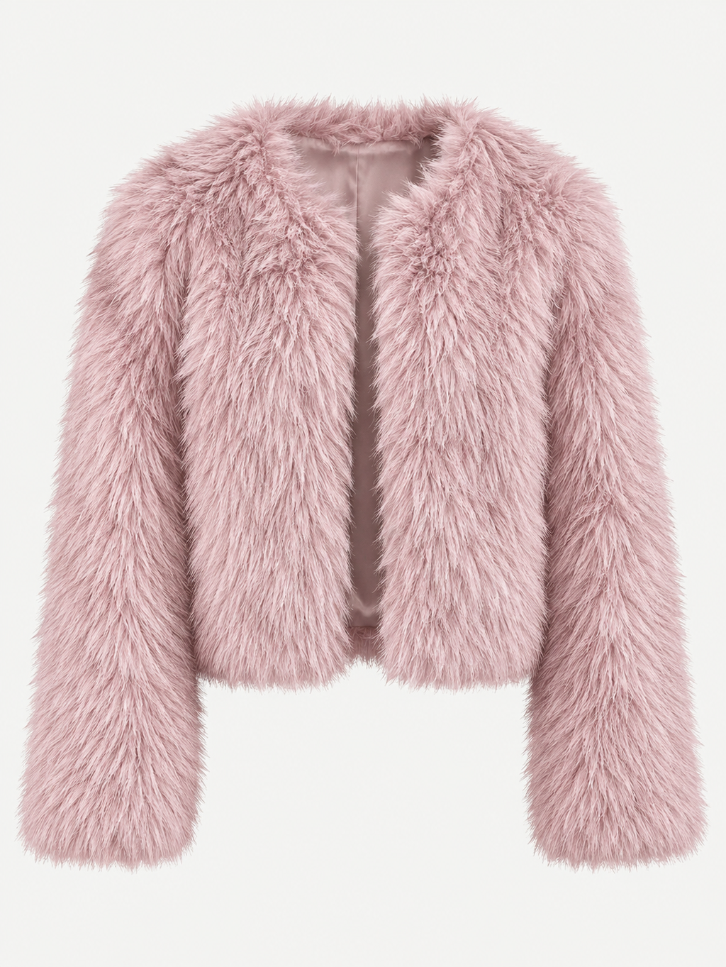 Chaqueta mujer corta efecto pelo manga larga textura suave otoño invierno - Clémence