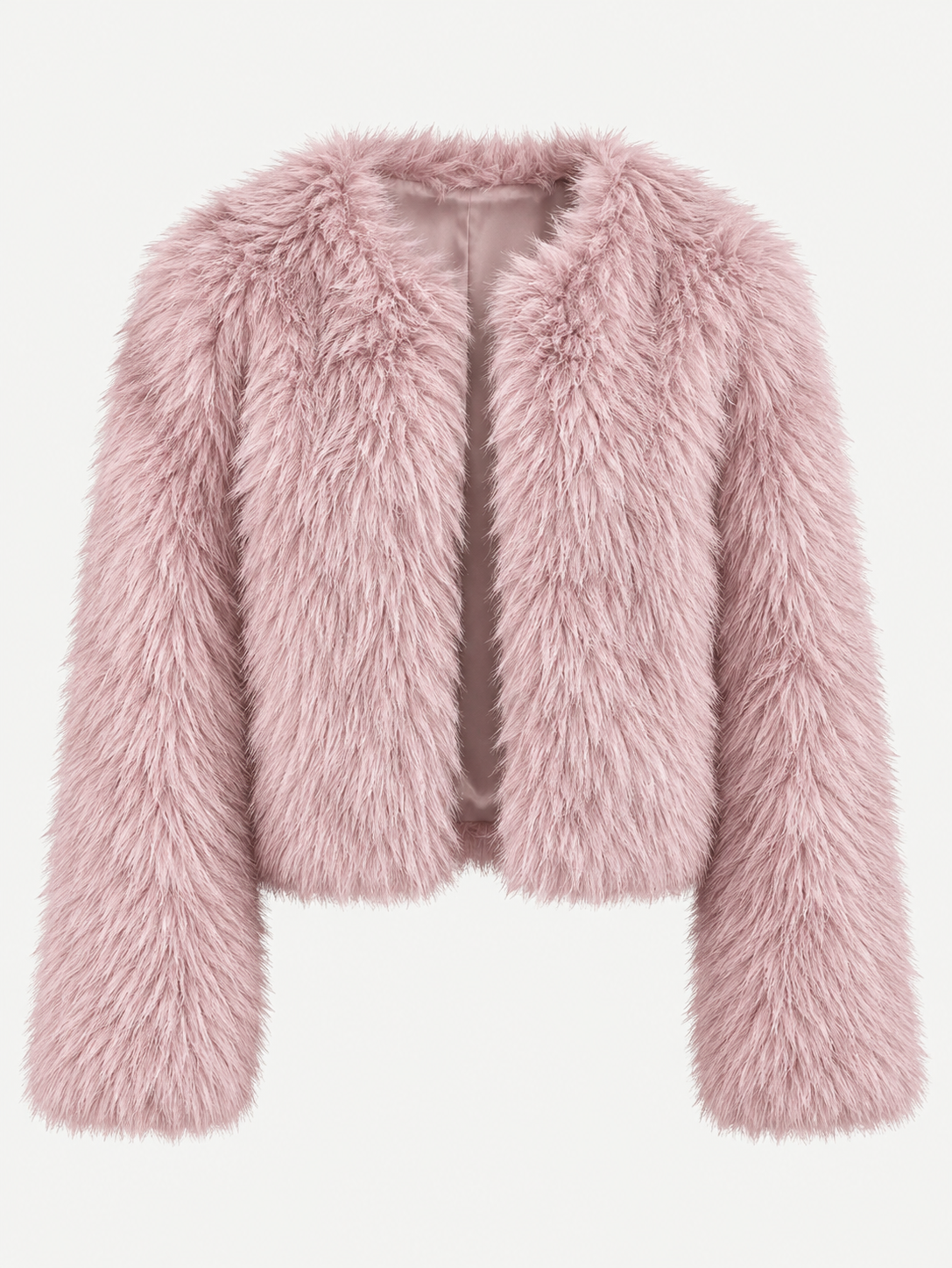 Chaqueta mujer corta efecto pelo manga larga textura suave otoño invierno - Clémence