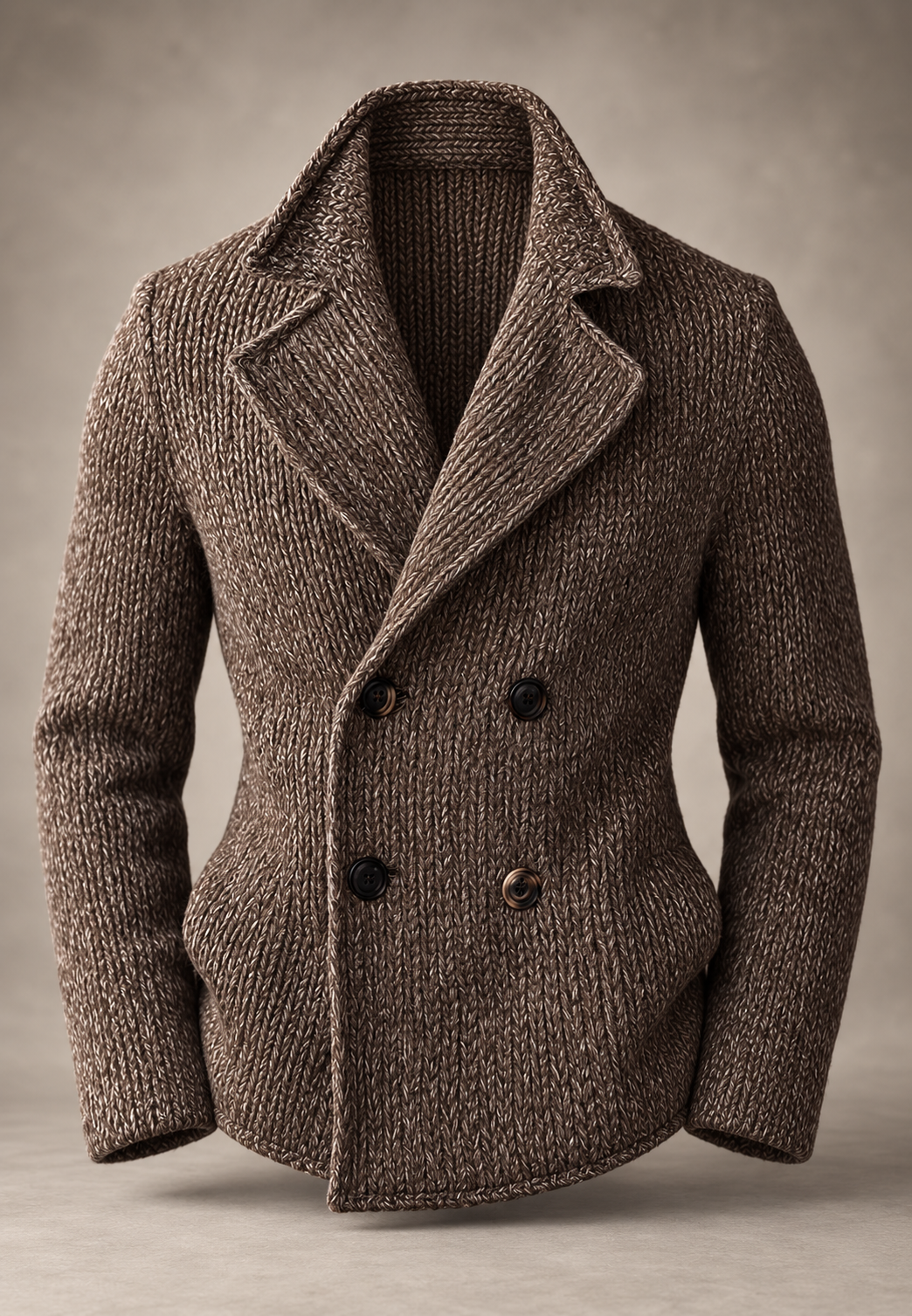 Veste maille homme double boutonnage revers larges tricot - Lucien