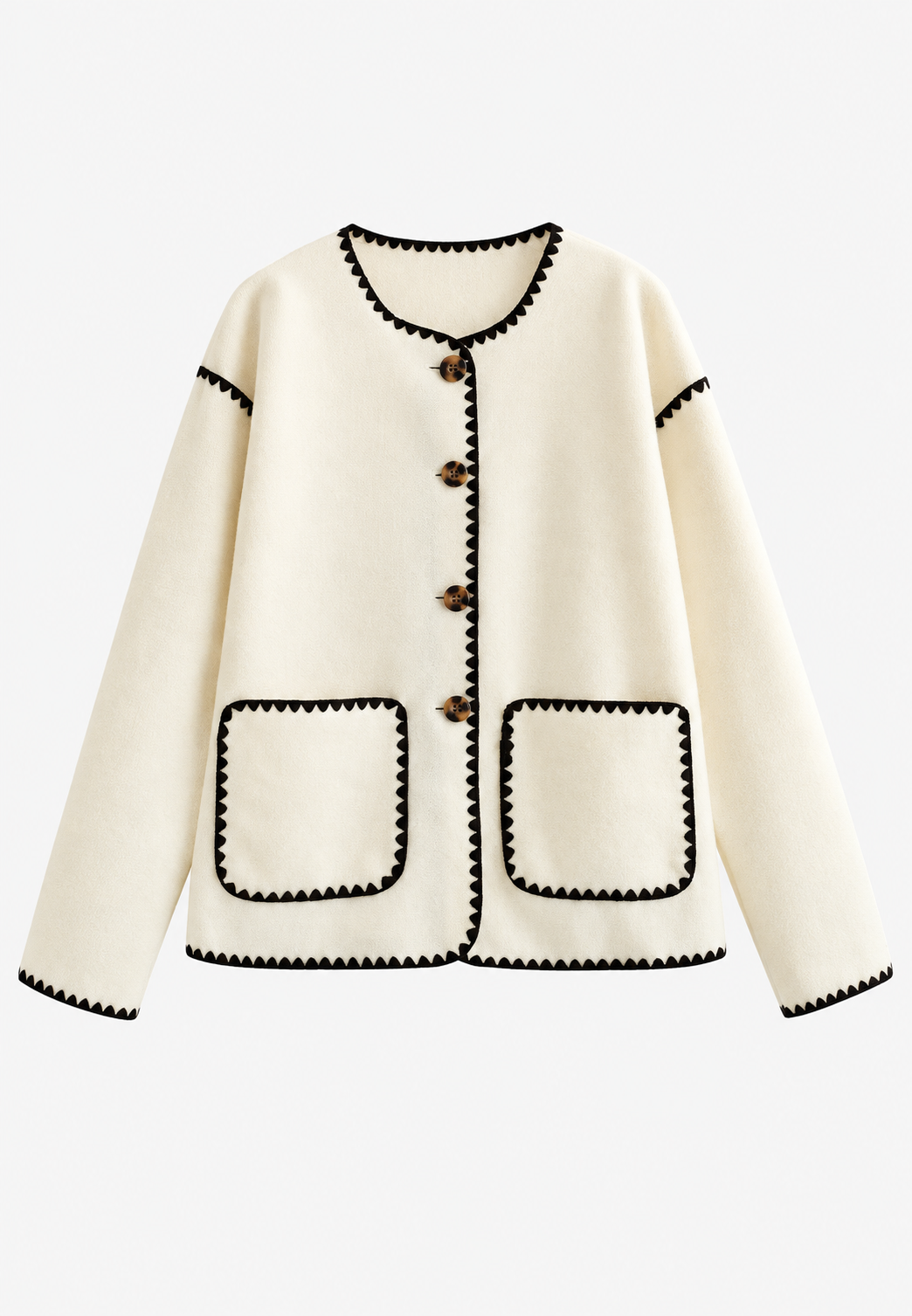 Veste maille femme color block bordures contrastées tricot - Émeline