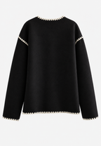 Veste maille femme color block bordures contrastées tricot - Émeline
