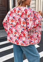Veste fleurie matelassée femme poches avant bordures - Renate