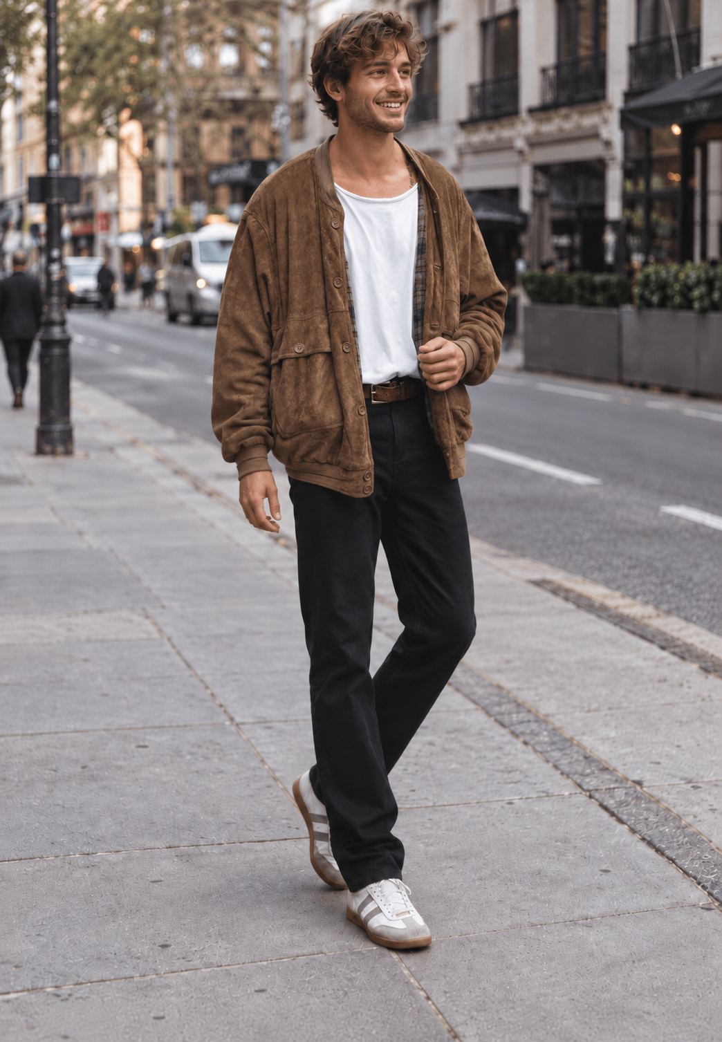 Veste homme effet daim coupe ample poches texture - Mikkel