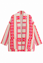 Veste kimono matelassée femme imprimé ethnique géométrique - Tove