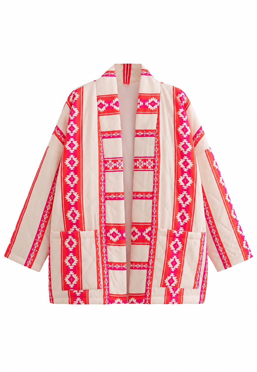 Veste kimono matelassée femme imprimé ethnique géométrique - Tove