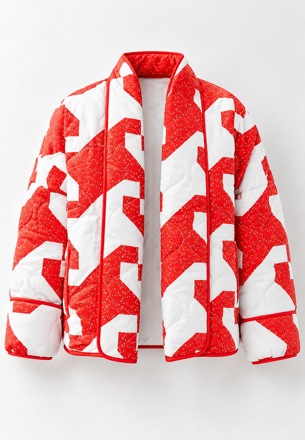 Veste kimono matelassée femme imprimé abstrait géométrique - Madelon