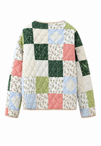 Veste matelassée femme carreaux floraux style patchwork - Fabiola