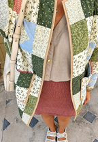 Veste matelassée femme carreaux floraux style patchwork - Fabiola