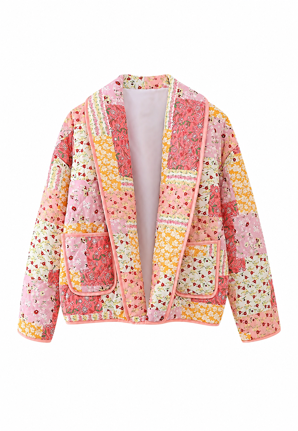 Veste matelassée femme petites fleurs col à revers automne - Zinnia
