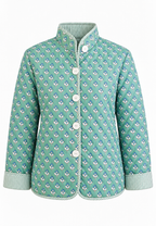 Veste matelassée femme micro-imprimé floral col montant boutons - Bodil
