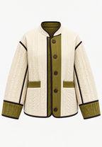 Veste femme matelassage vertical bordures contrastées - Vesna