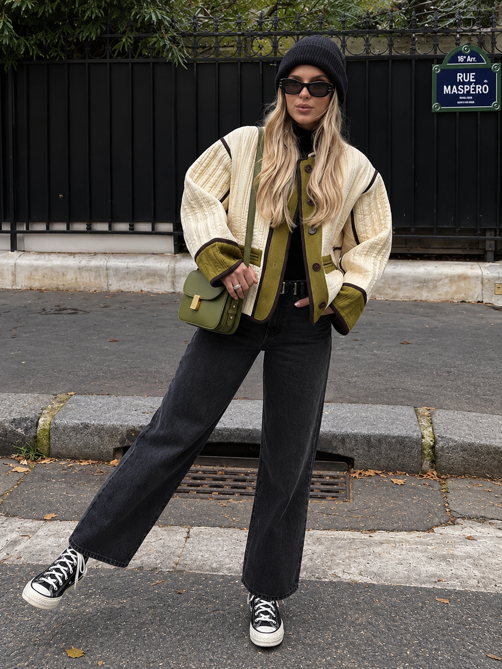 Veste femme matelassage vertical bordures contrastées - Vesna