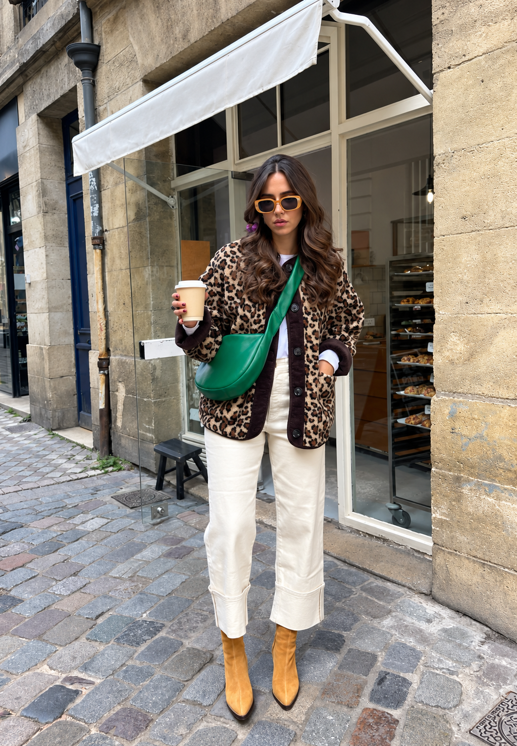Veste femme imprimé léopard bordures contrastées animalier - Bulera