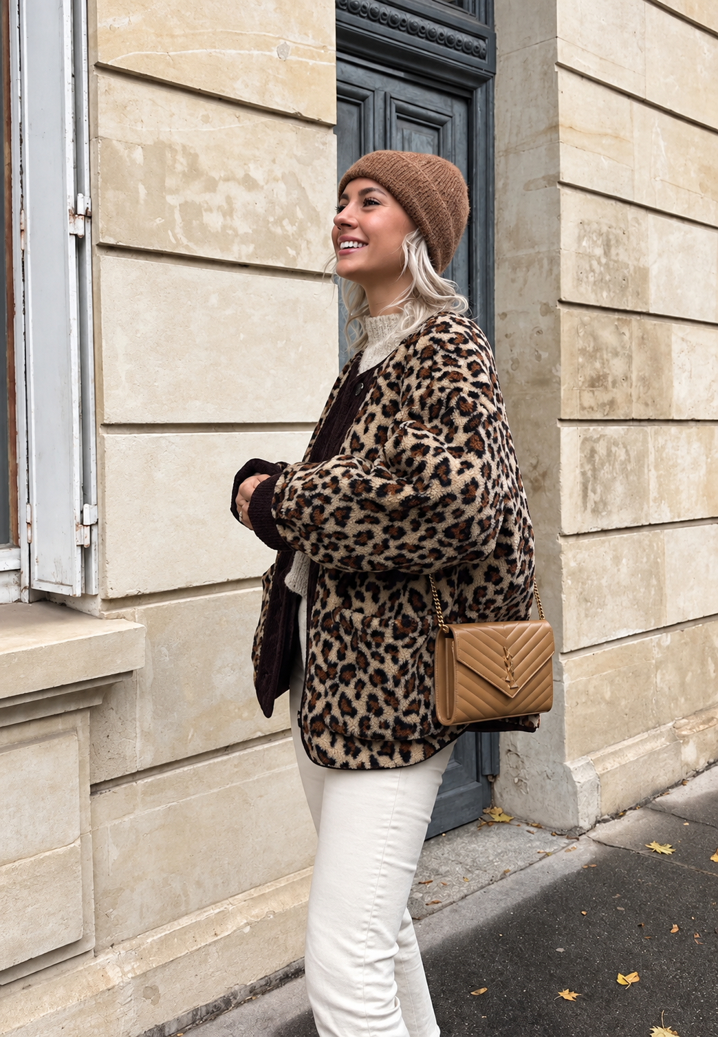 Veste femme imprimé léopard bordures contrastées animalier - Bulera