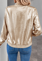 Veste bomber courte femme fermeture éclair bas élastiqué - Nalia