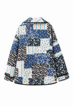 Veste matelassée femme carreaux floraux larges revers - Irmela
