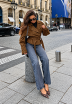Veste femme effet daim larges revers coupe fluide automne - Ariane