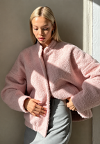 Veste femme effet sherpa oversize col montant chaude hiver - Odette