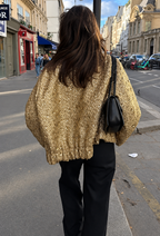 Veste femme effet tweed sequins col rond chic soirée - Mirelle