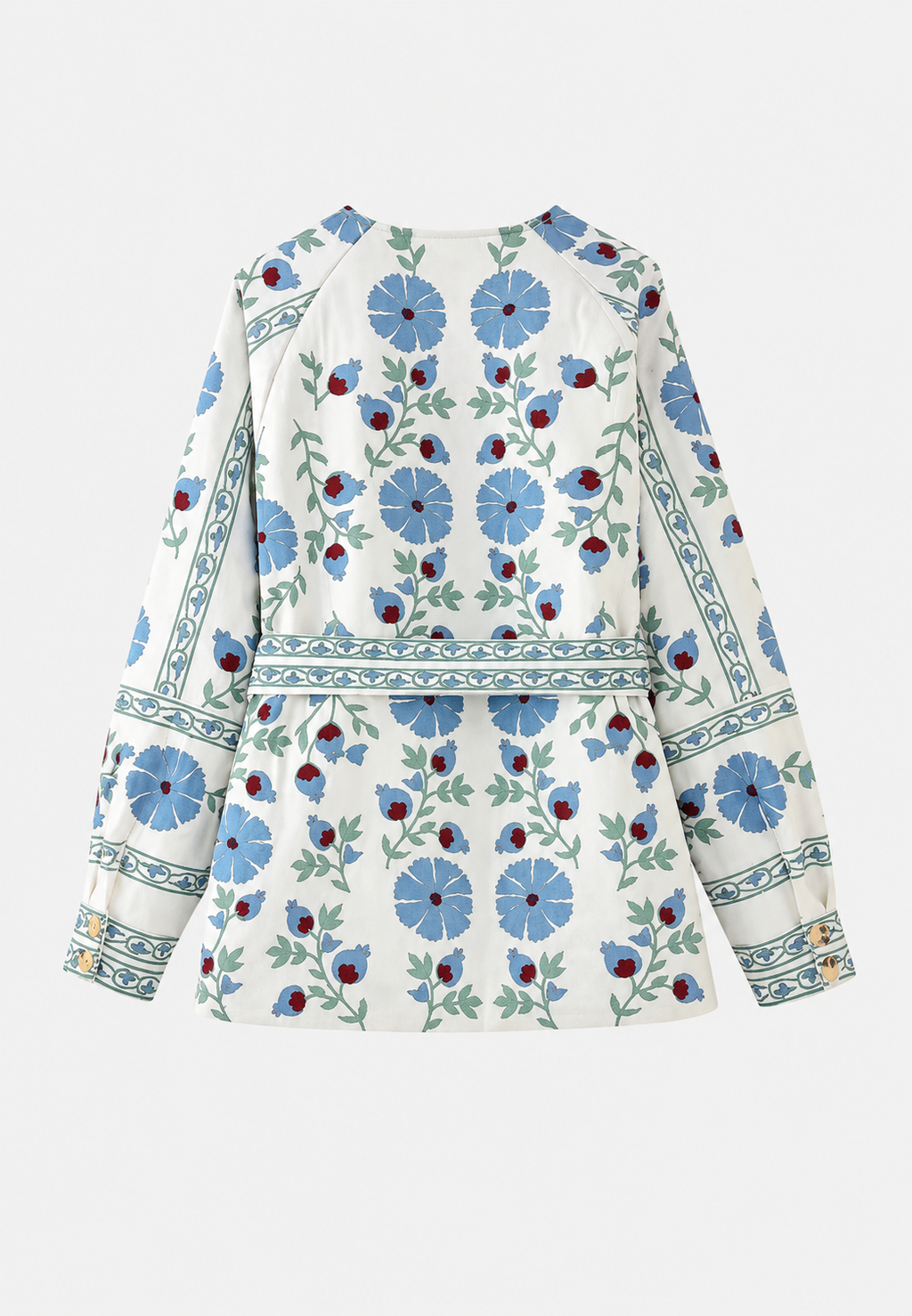 Veste fleurie femme ceinture ajustable manches longues - Jette