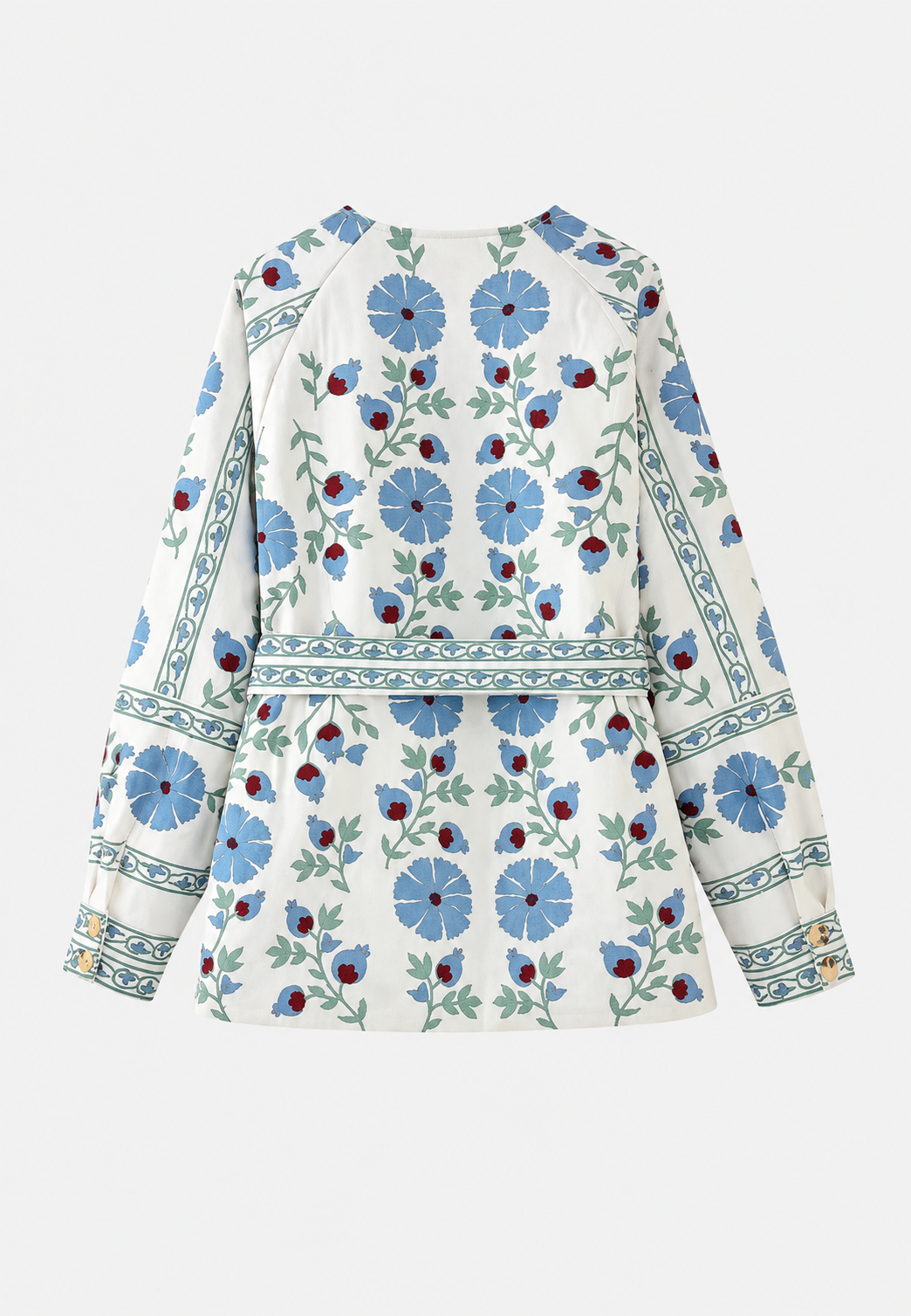 Veste fleurie femme ceinture ajustable manches longues - Jette