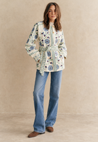 Veste fleurie femme ceinture ajustable manches longues - Jette