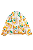 Veste femme grandes fleurs matelassage losanges style bohème - Mirthe