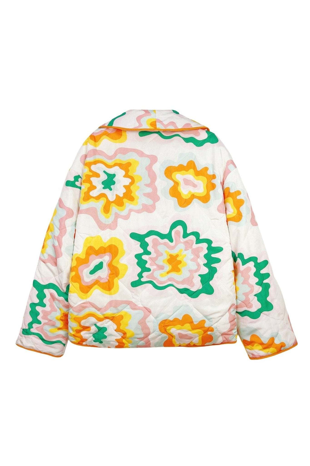 Veste femme grandes fleurs matelassage losanges style bohème - Mirthe