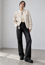 Veste femme oversize col montant zip poignets boutonnés - Nerina