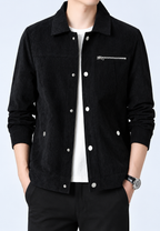 Veste velours côtelé homme col chemise poche poitrine fermeture éclair - Amaury