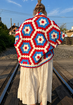 Veste kimono matelassée femme grands motifs géométriques - Odette
