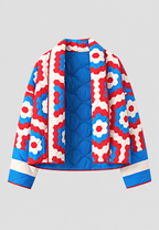 Veste kimono matelassée femme grands motifs géométriques - Odette