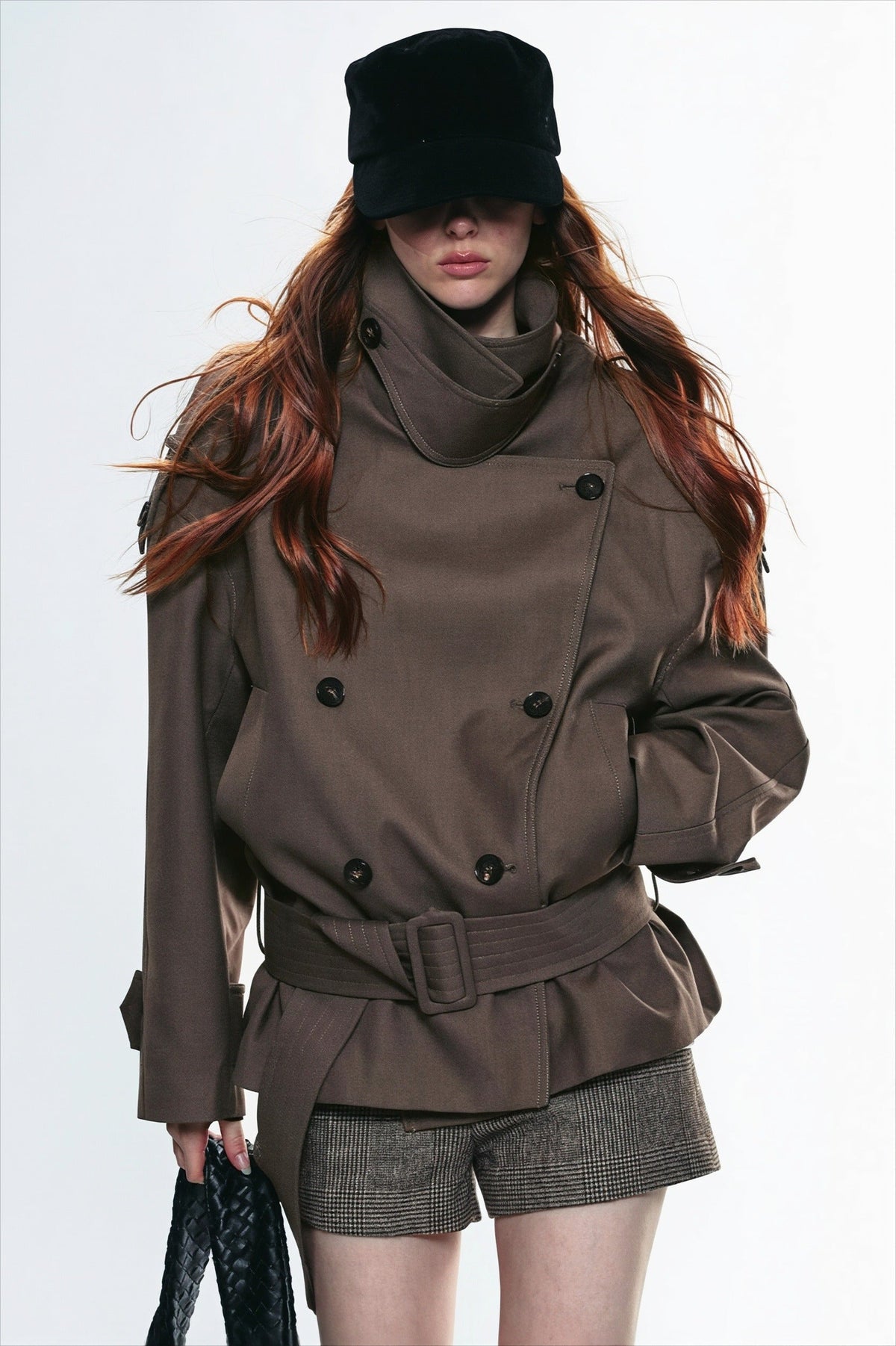 Trench-coat femme double boutonnage col asymétrique ceinture - Iris