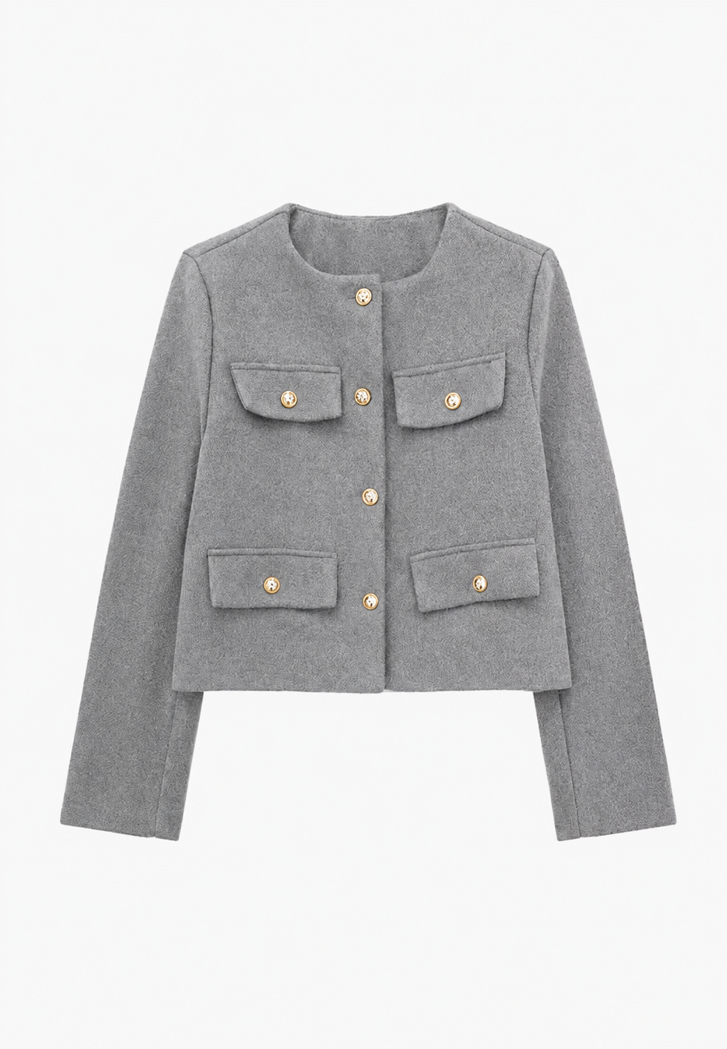 Veste courte femme tweed col rond poches chic intemporel - Susie