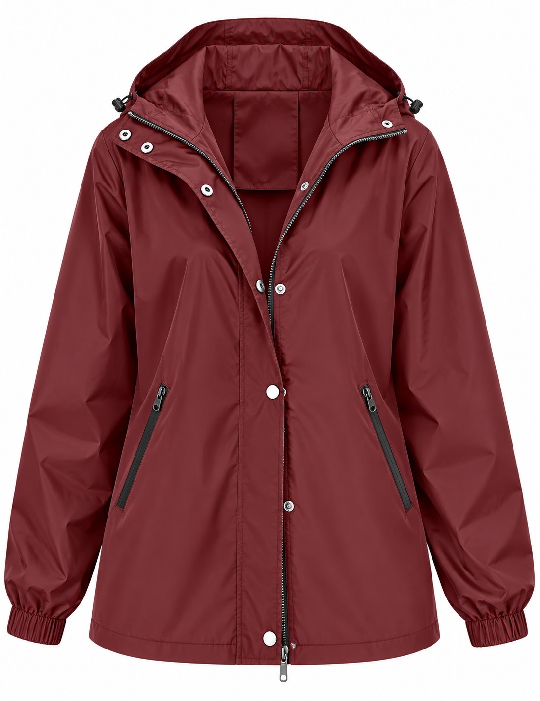 Chubasquero impermeable mujer capucha bolsillos cremallera recto lluvia ligero - Verena